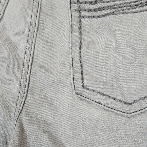 Elle Skinny Boyfriend Jeans Gray Womens Size 12 Grey Distressed Faded Ripped - Picture 6 of 8